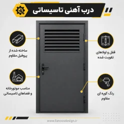 درب آهنی تاسیساتی مقاوم | درب فلزی موتورخانه و تأسیسات | فانوس دیزاین