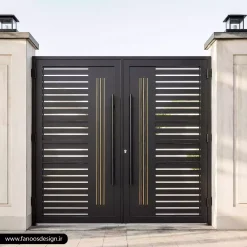 درب حیاط فلزی ساده و شیک