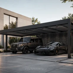 سایبان پارکینگ فلزی مدرن - کد 30225