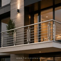 نرده بالکن استیل مدرن کد 30475