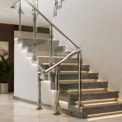 نرده پله استیل مدرن کد 30474