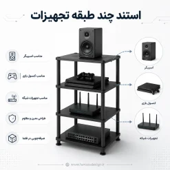 استند چندطبقه تجهیزات | پایه نگهدارنده اسپیکر، کنسول و تجهیزات شبکه