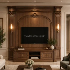 پنل TV Wall چوبی دکوراتیو | دیوار تلویزیون مدرن و نئوکلاسیک