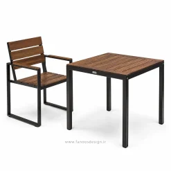 ست میز و صندلی دو تکه فلز و ترموود کد 30305
