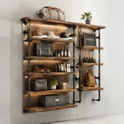 استند فروشگاهی دیواری چوب و فلز کد 30321