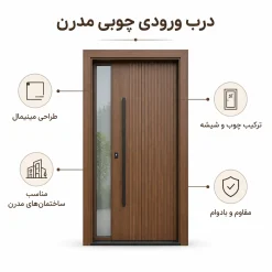 درب ورودی چوبی مدرن کد 30398
