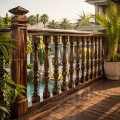 نرده بالکن چوبی کلاسیک - کد 30342