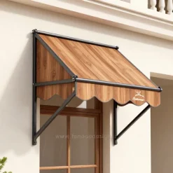 سایبان پنجره چوبی فلزی کلاسیک - کد 30350