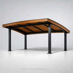 سایبان پارکینگ چوبی فلزی