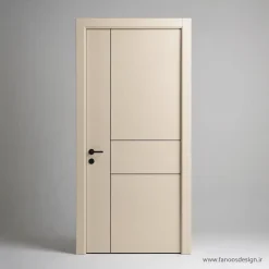 درب پلی‌وود ضدآب طرح هندسی – رنگ کرم (PW-10) کد 30453