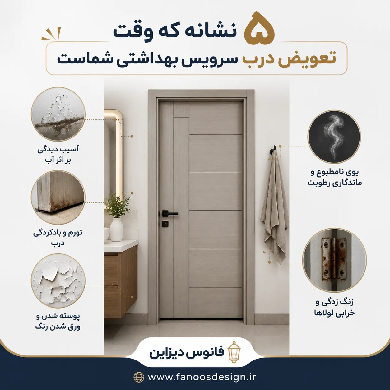 ۵ نشانه که وقت تعویض درب سرویس بهداشتی شماست 3 ۵ نشانه که وقت تعویض درب سرویس بهداشتی شماست