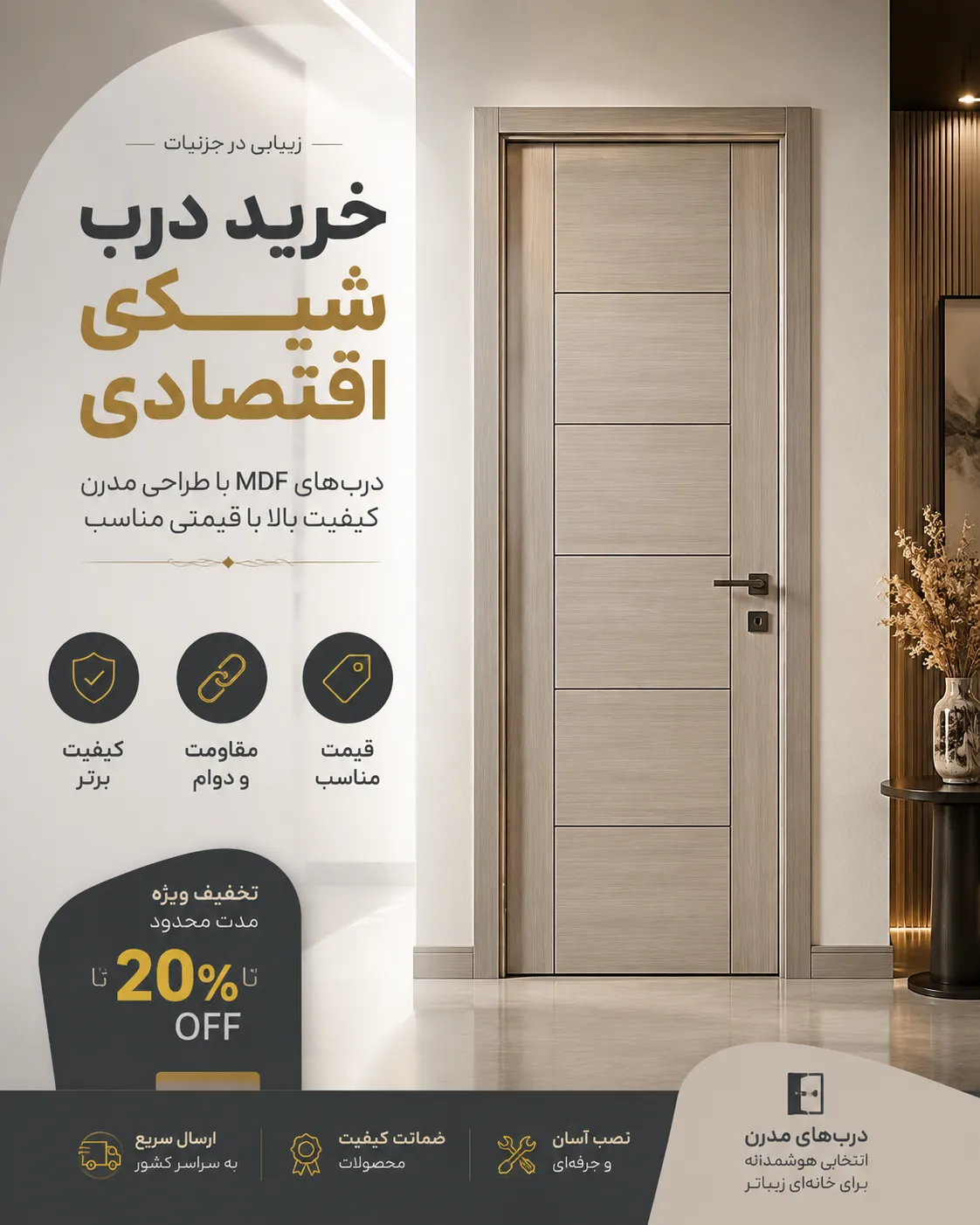 چطور با بودجه محدود، درب داخلی باکیفیت و شیک بخریم؟ | راهنمای فانوس دیزاین 3 خرید درب اقتصادی