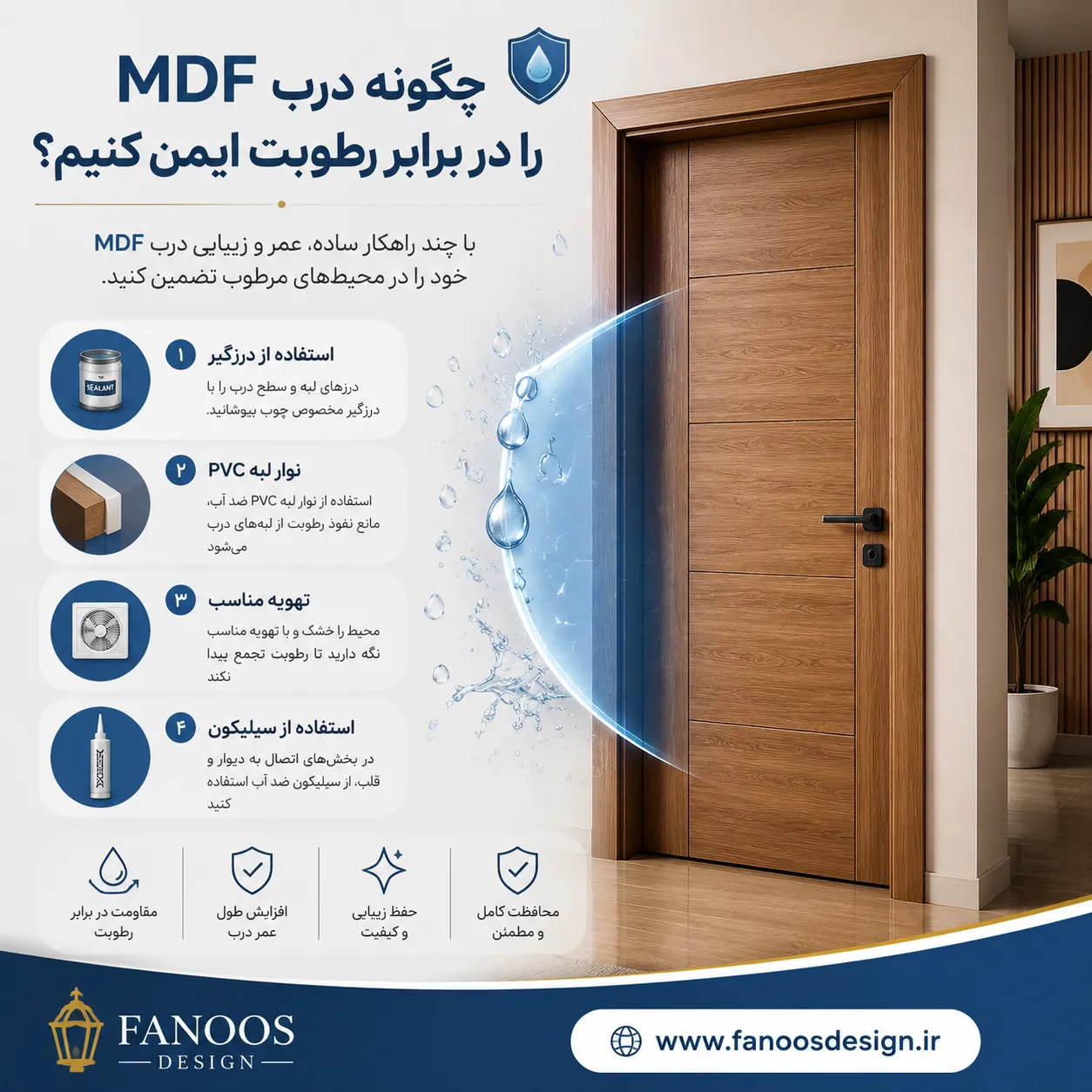 چگونه درب MDF را در برابر رطوبت ایمن کنیم؟ 2 چگونه درب MDF را در برابر رطوبت ایمن کنیم؟