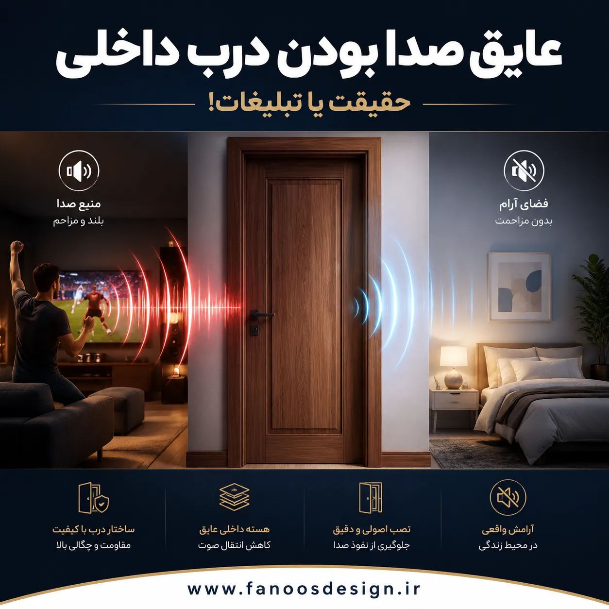 عایق صدا بودن درب داخلی؛ حقیقت یا تبلیغات؟